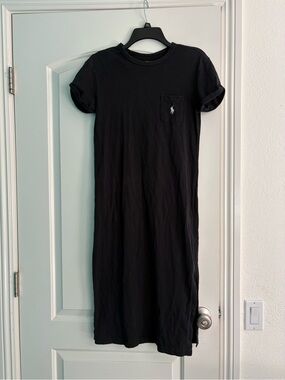Polo by Ralph Lauren Black Midi Tee Shirt Dress